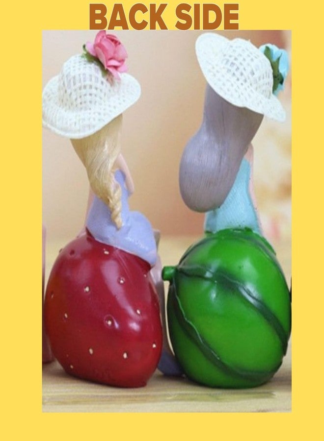 VAYINATO 2Pcs Resin Fruit Girl Figurine - Small Desktop and Aquarium Ornament for Home & Office Decor, Cute Craft Gift for Women & Girls - Random Color, 6.5x12.5cm - Ideal for Gift and Decor - Image 5